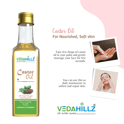 Vedahillz Cold Pressed Castor Oil Sourced from Premium Natural Seeds